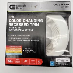Commercial Electric 6" Canless Color Changing LED Recessed Light Kit 53823101